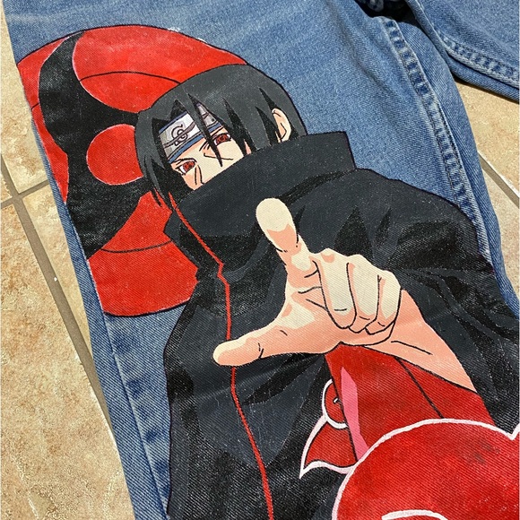 Custom Itachi Uchiha jeans! (Wranglers) - Picture 3 of 7